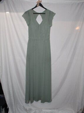 Kennedy Blue Light Sage Flutter Sleeve Maxi Dress
